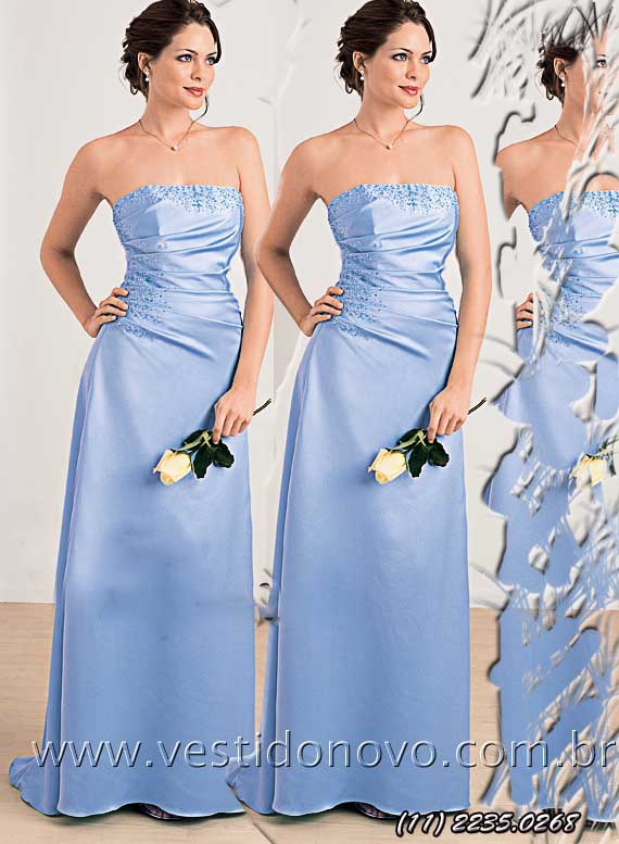 vestido azul serenity, azul pastel,  madrinha de casamento em cetim importado agende sua visita (11) 2274-9604 , loja em So Paulo