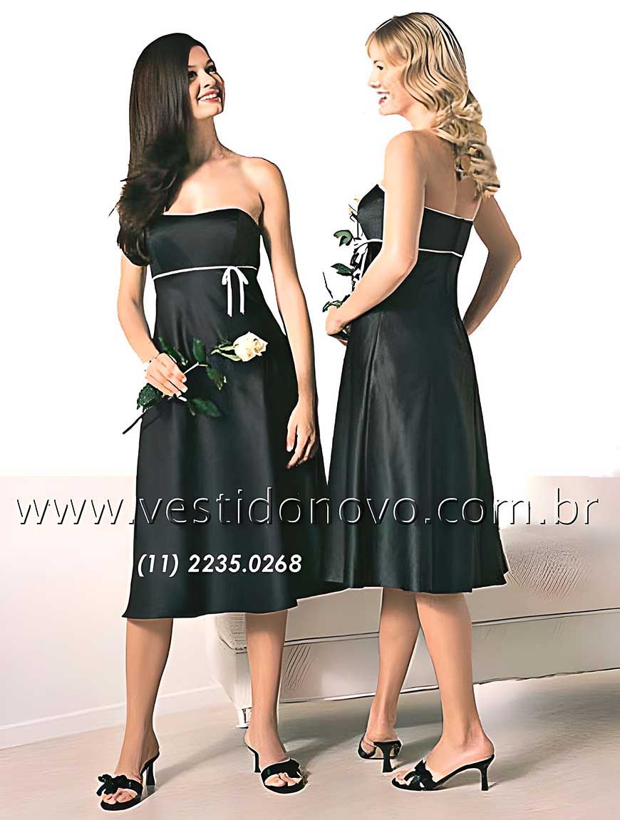 vestido de festa, curto, preto, longuete importado, em So Paulo