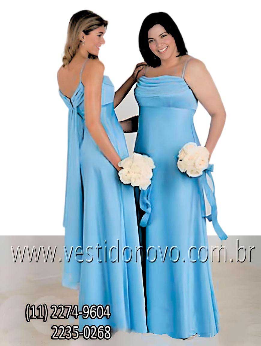 Vestido madrinha de casamento, azul sernyti, em So Paulo