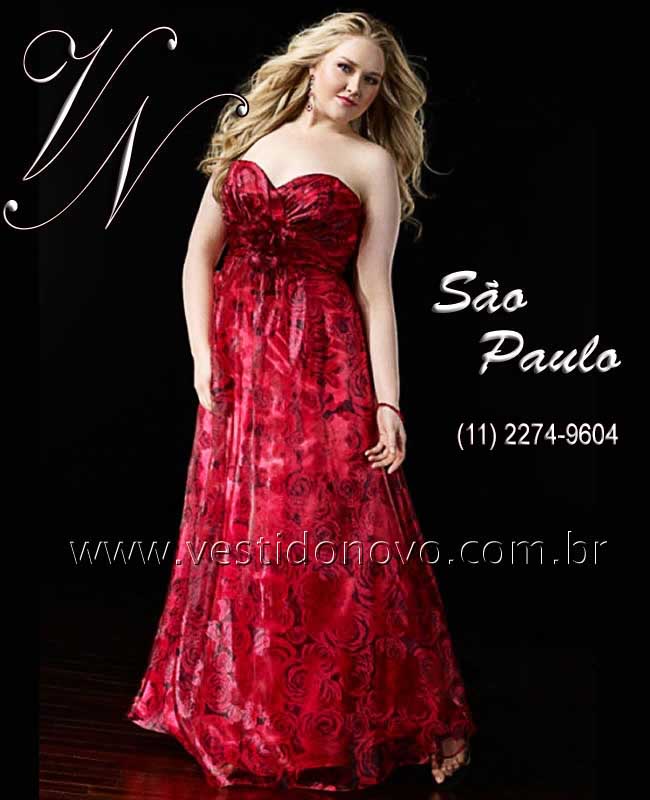 vestido plus size vermelho floral casamento civil, formatura loja em São Paulo sp