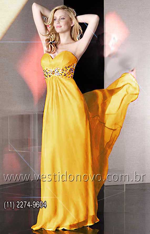 vestido  plus size tamanho grande amarelo  brilho e pedraria no busto loja em São Paulo  formatura baile de gala