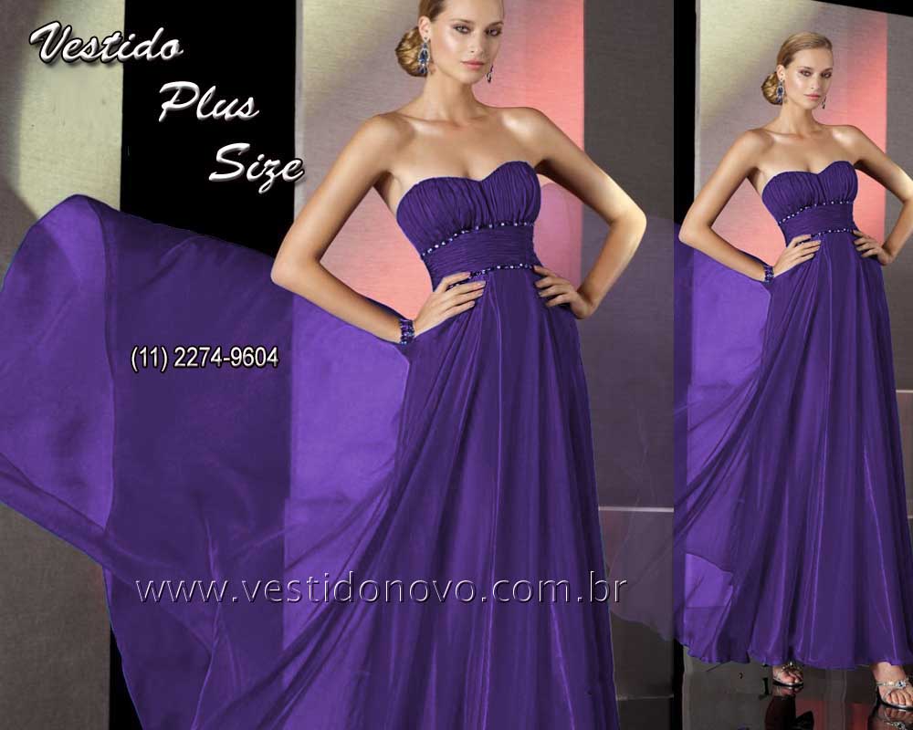 Vestido de formatura, madrinha de casamento Plus size para Gordinhas pronta entrega na cor violeta PLUS SIZE - loja em São Paulo