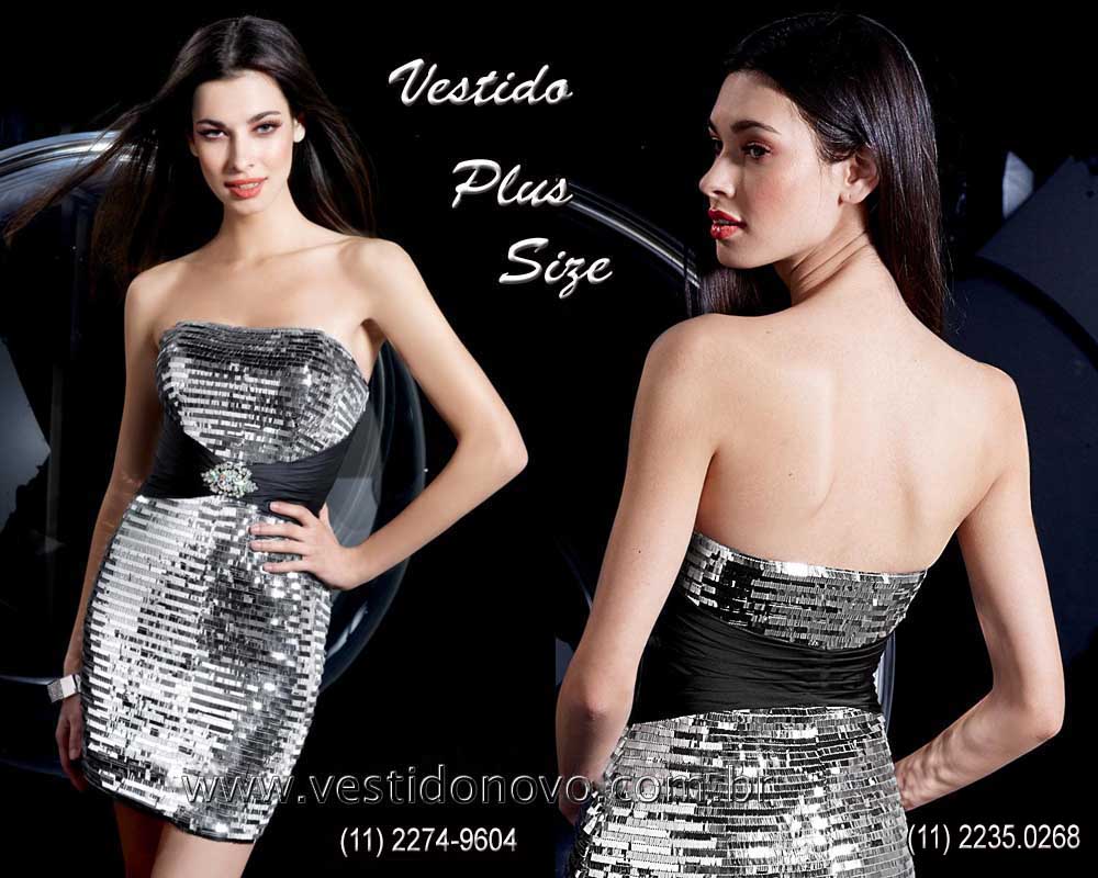 vestido curto balada para gordinha plus size prata São Paulo 