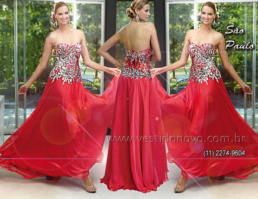 Vestido vermelho de formatura, com brilho e transparência Plus size  (11) 2274-9604, - loja em São Paulo 