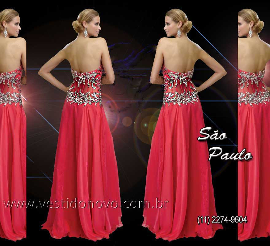 Vestido vermelho de formatura, com brilho e transparência Plus size  (11) 2274-9604, - loja em São Paulo 