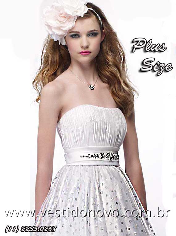 vestido plus size branco com prata de debutante 15 anos importado loja zona sul São Paulo sp