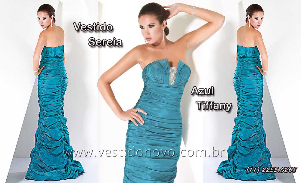 vestido sereia de formatura importado azul tiffany loja em Sao Paulo