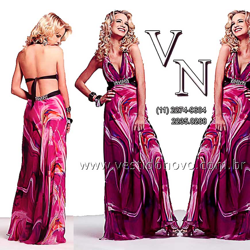 vestido de festa, tamanho pequeno, estampado em rosa pink, madrinha, formatura