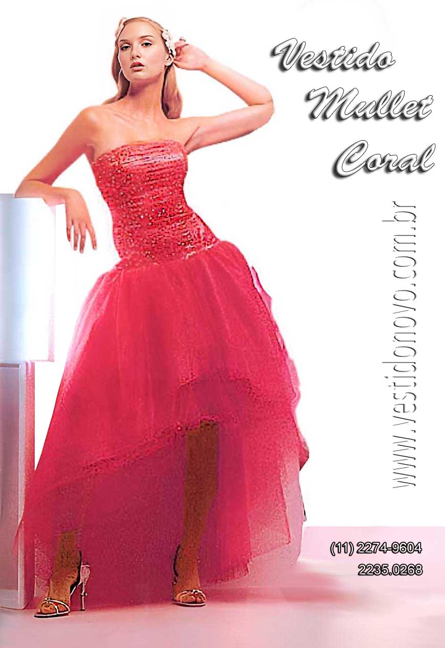 Vestido mullet, coral, madrinha de casamento