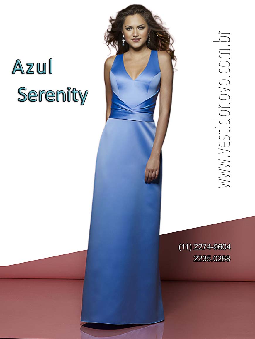 vestido azul serenity, madrinha de casamento, cetim importado loja em So Paulo