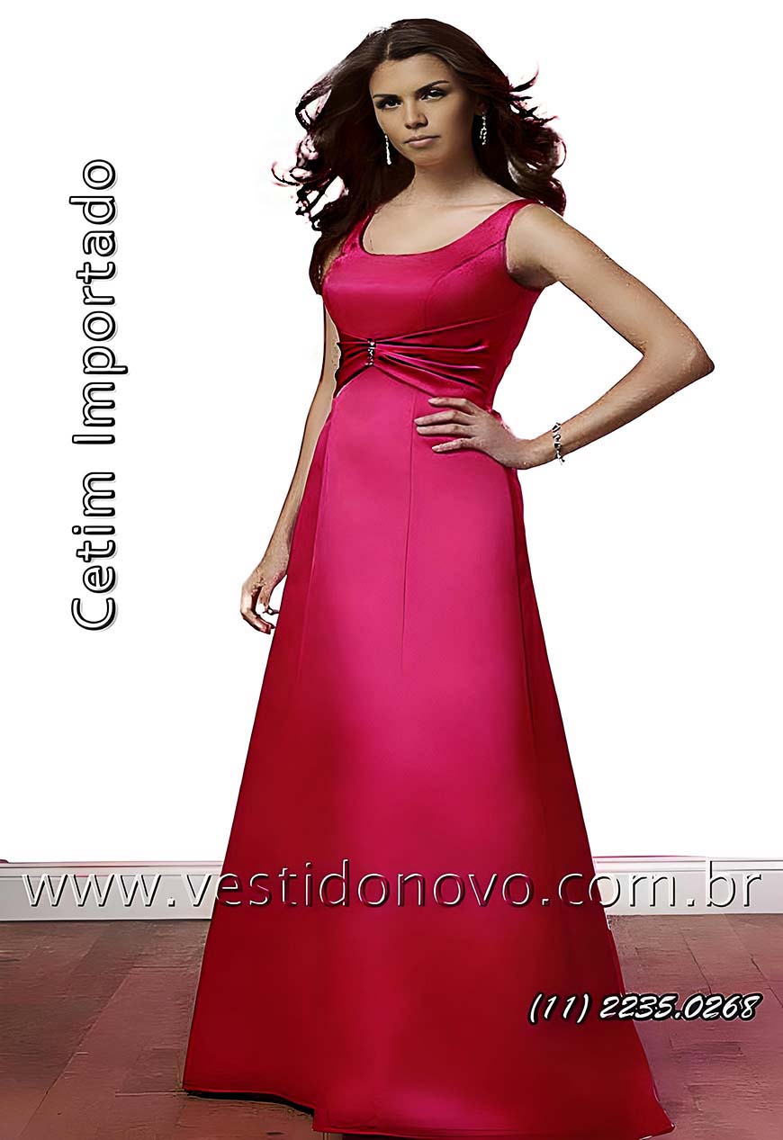 vestido madrinha de casamento em cetim rosa pink,  agende seu horrio (11) 2274-9604