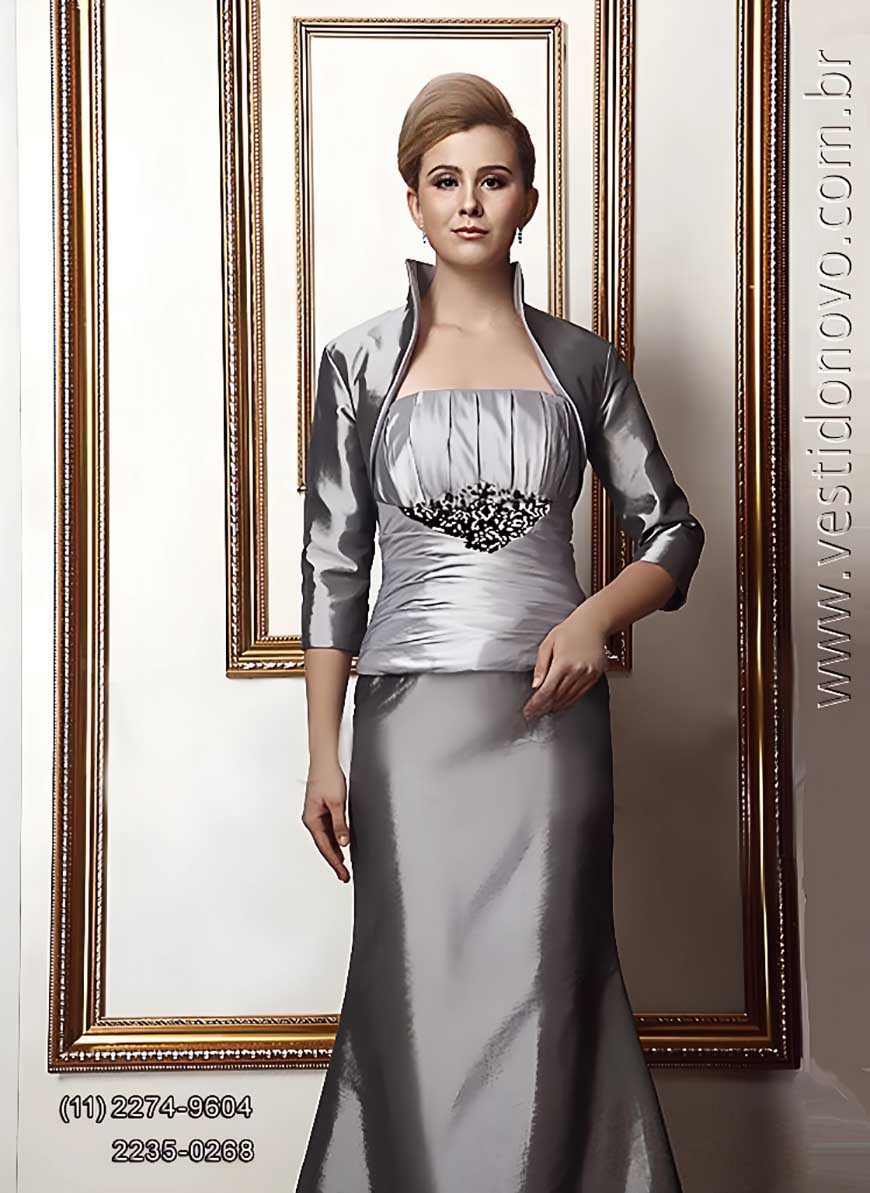 vestido para mãe da noiva com manga, em tafeta importado, São Paulo sp